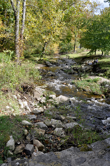 curvy, rocky, water trail